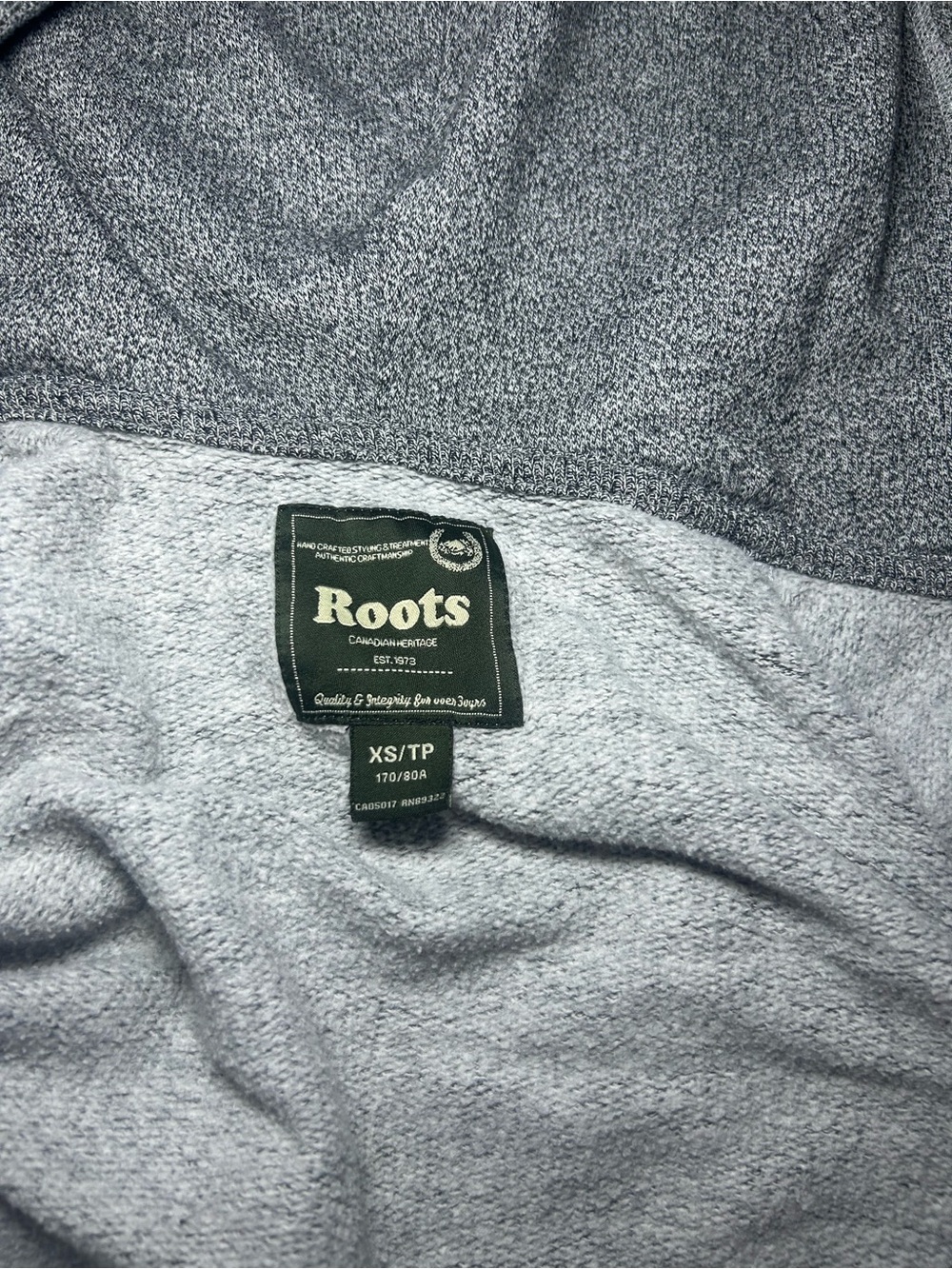 Roots Grey Heather Full-Zip Hoodie with Logo - Picture 4 of 4